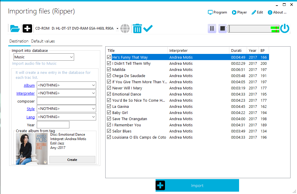 Import audio files